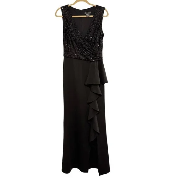 Jessica Howard Womens Black Sequin Gown Size 10 women dress - Picture 3 of 12